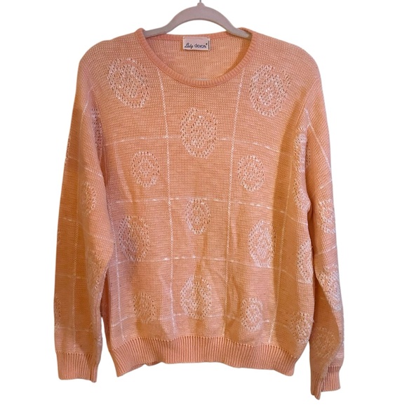 Vintage Lady Devon Pink Sweater Oversized Medium - Picture 1 of 11